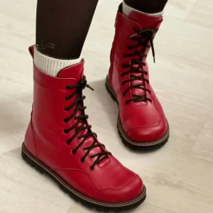 Anatomical Lace Up Boots Women Handmade Suede Or